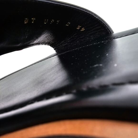 Valentino Garavani VLogo V Logo Flat Slide Sandal Black Leather Size 39 US 9 - Picture 10 of 12